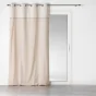 Lot de 2  Rideaux à oeillets 140 x 240 cm polycoton + jute imprimée Bahina Ecru-blanc