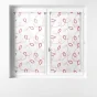 Paire droite passe tringle 2 x 60 x 160 cm voile sable brode hoops Rouge