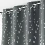 Lot de 2 Rideaux a oeillets 140 x 260 cm polyester appliqué Sakura Anthracite