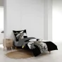 Pack parure de couette enfant Rexa 140 x 200 cm + drap housse 90 x 190 x 30 cm Gris