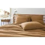 Taie d'oreiller gaze de coton brodée fil or 50 x 70 cm Gaia Chic Camel