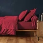 Drap housse 1 personne 90 x 190 cm uni 57 fils lina Marsala