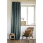 Rideau ajustable + 8 anneaux pince 140 x 270 cm lin lavé français luxe soline Ardoise