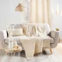 Coussin dehoussable compresse 30 x 50 cm coton jacquard+fils metallises doreline Sans