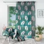 Panneau a oeillets 140 x 280 cm voile sable imprime belline Emeraude