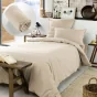 Pack Housse de couette chaude en flanelle 140 x 200 cm + drap housse 90x190 Candice Beige