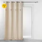 Lot de 2 rideaux tamisant en coton 140 x 240 cm + pompons Rafina Or