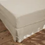 Drap housse 180 x 200 cm lin lavé soline sable Lin