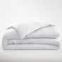 Pack Housse de couette 240 x 220 cm bambou de satin 120 fils Salomé + Drap housse 140 x 190 cm Blanc