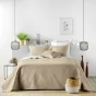 Couvre lit 2p mat.+2 hc 60x60 220 x 240 cm microfibre unie romane Lin
