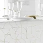 Nappe rectangle 140 x 240 cm microfibre imprimee metallisee louxor Blanc/or