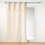 Lot de 2 Rideaux a oeillets 140 x 240 cm coton + haut métallisé Izigold