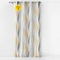 Lot de 2 Rideaux déco a oeillets 140 x 260 cm polyester imprime Ondulys Jaune/Blanc