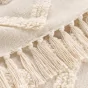 Plaid à franges 125 x 150 cm – Tissé en coton/polyester texturé Inca