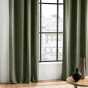 Lot de 2 rideaux a oeillets 140 x 240 cm 100% coton uni Panama Kaki