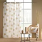 Rideau à œillets 140 x 240 cm en polycoton imprimé métallisé - Modèle Lotus Ocre