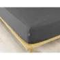 Drap housse flanelle chaude 140 x 190 cm Bonnet 30 cm Candice Anthracite