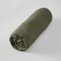 Drap housse 140 x 190 cm en lin lavé Soline Kaki