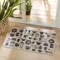 Tapis rectangle 45 x 75 cm tisse imprime jade Sans