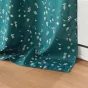 Rideau a oeillets 140 x 260 cm polyester imprime appliqué Sakura Emeraude
