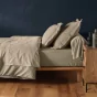 Drap housse 2 personnes 140 x 200 cm uni 57 fils lina Sable
