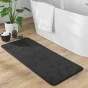 Tapis de bain 50 x 120 cm microfibre unie relief ricochet Noir