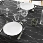 Nappe rectangle 140 x 240 cm microfibre imprimee metal. firmament Noir/argent