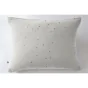 Taie d'oreiller gaze de coton brodée fil or 50 x 70 cm Gaia Chic Gris