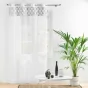 Voilage a oeillets 140 x 240 cm voile tisse brodé Kasita Blanc