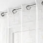 Voilage a oeillets 140 x 240 cm voile sable imprime metallise louxor Blanc