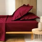 Drap housse King size 180 x 200 x 30 cm coton bio 57 fils Biolina Bordeaux