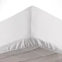 Drap housse 2 personnes 140 x 190 x 30 cm Linette coton lavé  57 fils Blanc