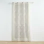 Voilage a oeillets 140 x 240 cm voile sablé brodé Berry Taupe