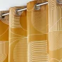 Rideau a oeillets 140 x 280 cm polyester imprime Esquisse Camel