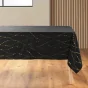 Nappe rectangle 140 x 240 cm microfibre imprimee metallisee firmament Noir/or