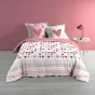 Pack parure de couette 200 x 200 cm Lolove + drap housse 140 x 190 x 30 Rose