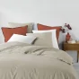 Drap housse 2 personnes 140 x 190 x 30 cm Linette coton lavé 57 fils Beige