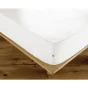 Drap housse coton luxe 140 x 190 cm bonnet 30 cm Ambre Blanc