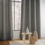 Lot de 2 Rideaux tamisant a oeillets 140 x 240 cm bouclette Wooly Gris