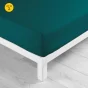 Lot de 2 Draps housse bonnet 30 cm 2 personnes 160 x 200 cm coton 57 fils Petrole