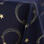 Nappe rectangle 150 x 300 cm polyester imprime metallise star Marine/or