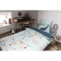 Parure de lit (housse de couette + 1 taie d'oreiller) 140x200 map Multicolore