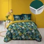 Pack parure de couette guinea vert 240 x 220 cm + drap housse 140 x 190 x 30 cm Pétrole