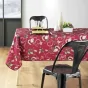 Nappe rectangle 150 x 300 cm polyester imprime pere noel Rouge