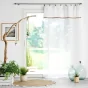 Lot de 2 Voilages à anneau 140 x 240 cm en polycoton sablé + jute Leana Blanc