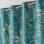 Lot de 2  Rideaux tamisant à oeillets  140 x 260 cm Imprimé métalillisé Belflor Emeraude/Or