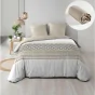 Pack parure de couette 220 x 240 cm Sybille + drap housse (140) Beige