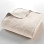 Couvre-lit Velours Uni Solange - 220 x 240 cm - Naturel + 2 housses de coussins 60x60 cm