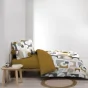 Parure de Lit Geomelo 240 x 220 cm + Drap-Housse 140x190 cm Jaune