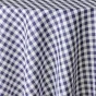 Nappe ronde (0) 180 cm polyester fils teints vichy Bleu